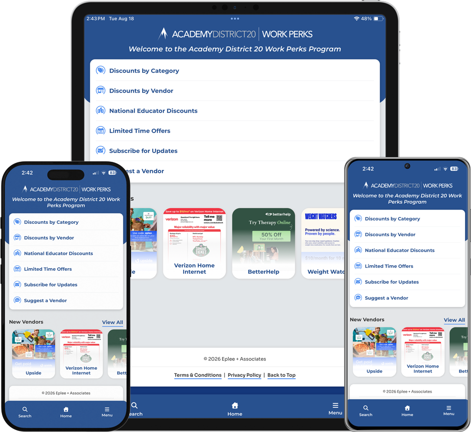 ASD20 Work Perks Mobile App Screenshots